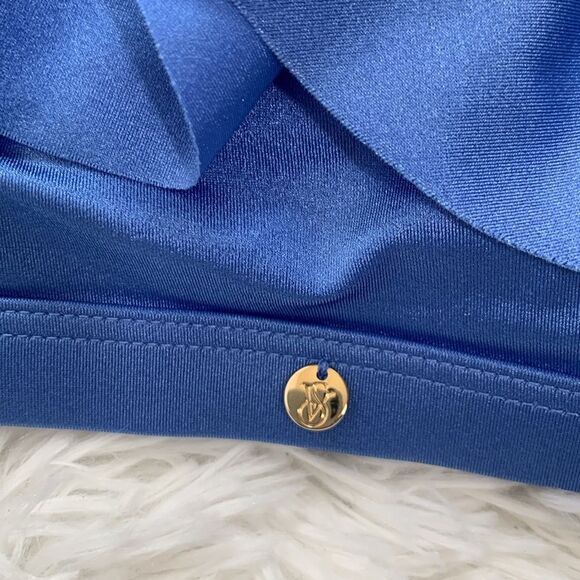 NWT Victoria’s Secret Swim 2 Piece Blue Ruffle One Shoulder Bikini Sz L/XL - Picture 6 of 14